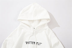 Hip Hop Butterfly Hoodie Sweatshirt Men Harajuku Streetwear Hooded Pullover Cotton Autumn Loose Hoodie Black Clothes